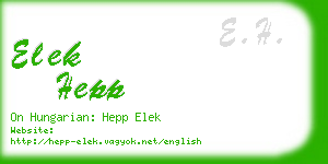 elek hepp business card